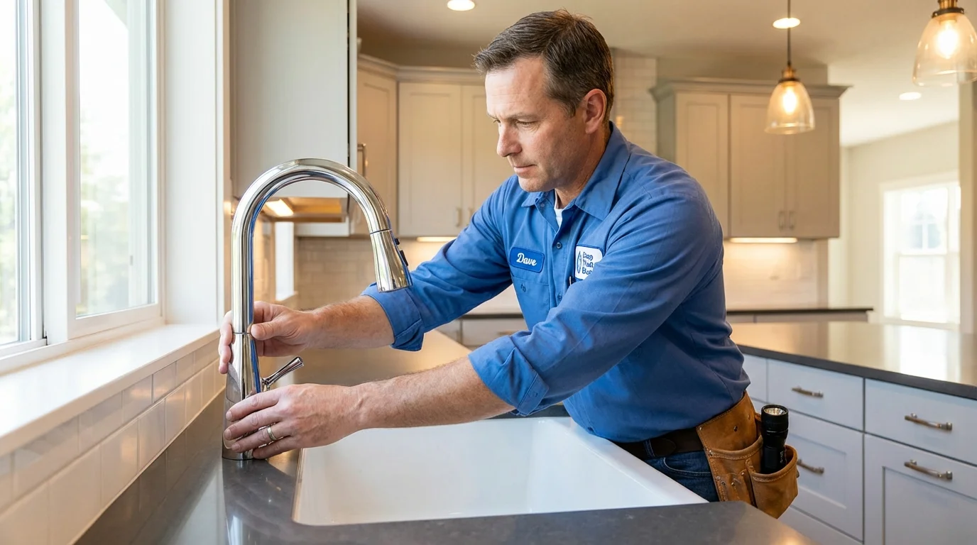 Kitchen faucet installation by Johns Plumbing LLC in Bay City